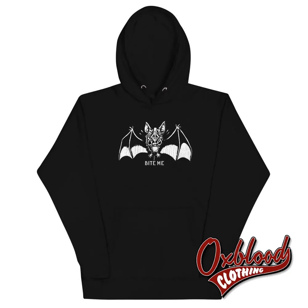 Funny Gothic "Bite Me" Vampire Bat Hoodie