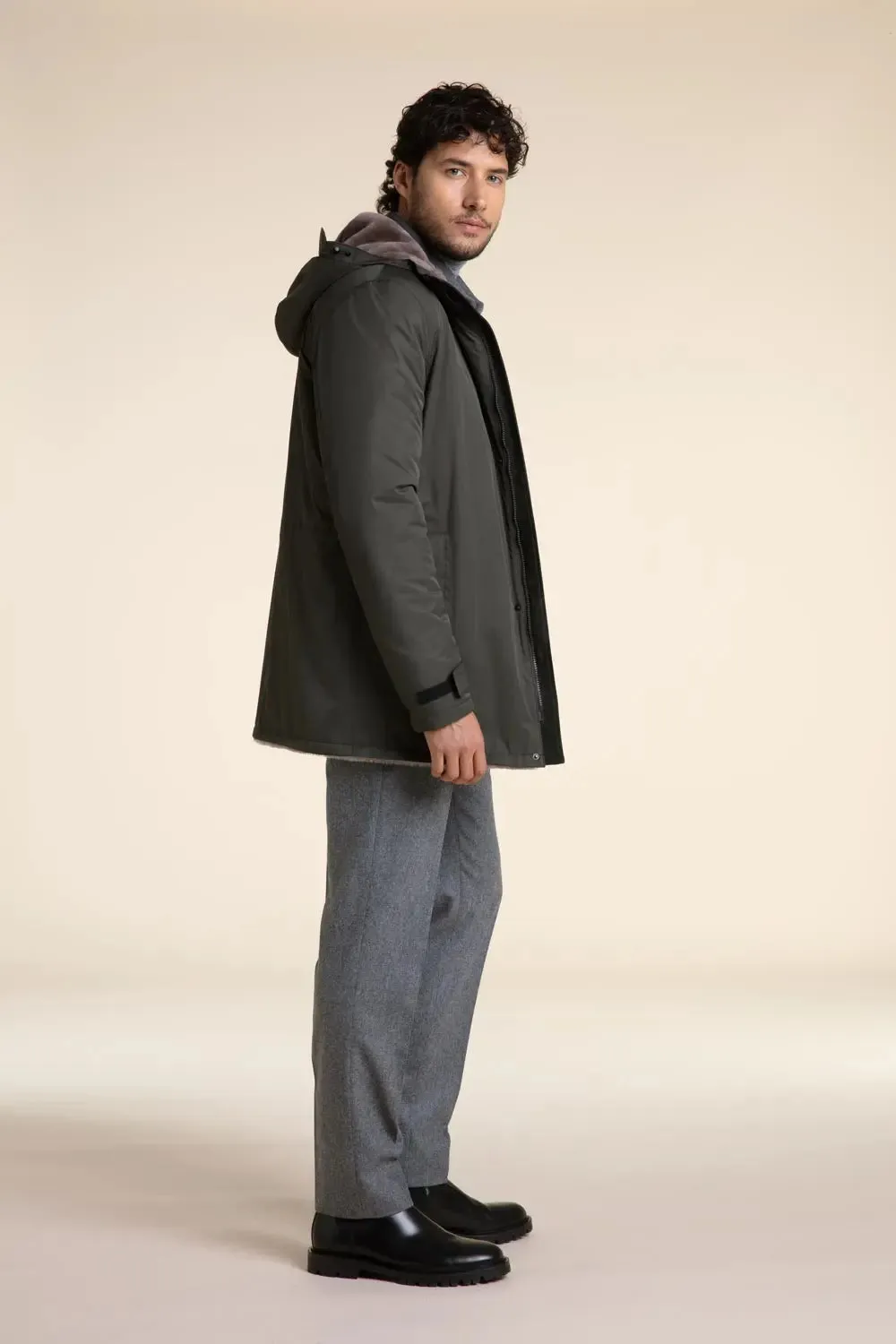 Fur lined parka mens