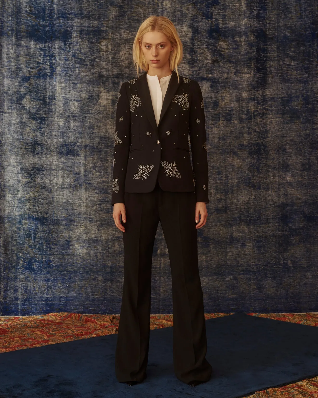 Gaia Single Botton Blazer Embroidered