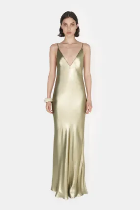 Galvanized Slip Dress - Gold