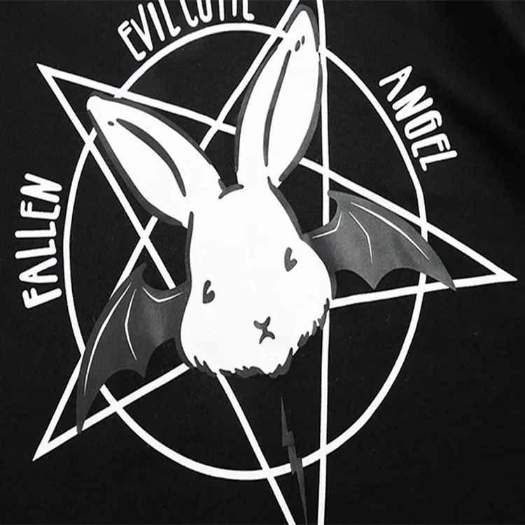 Gothic Darling: Evil Cutie Rabbit Sweatshirt - Embrace Darkness with Style! 🖤🐰