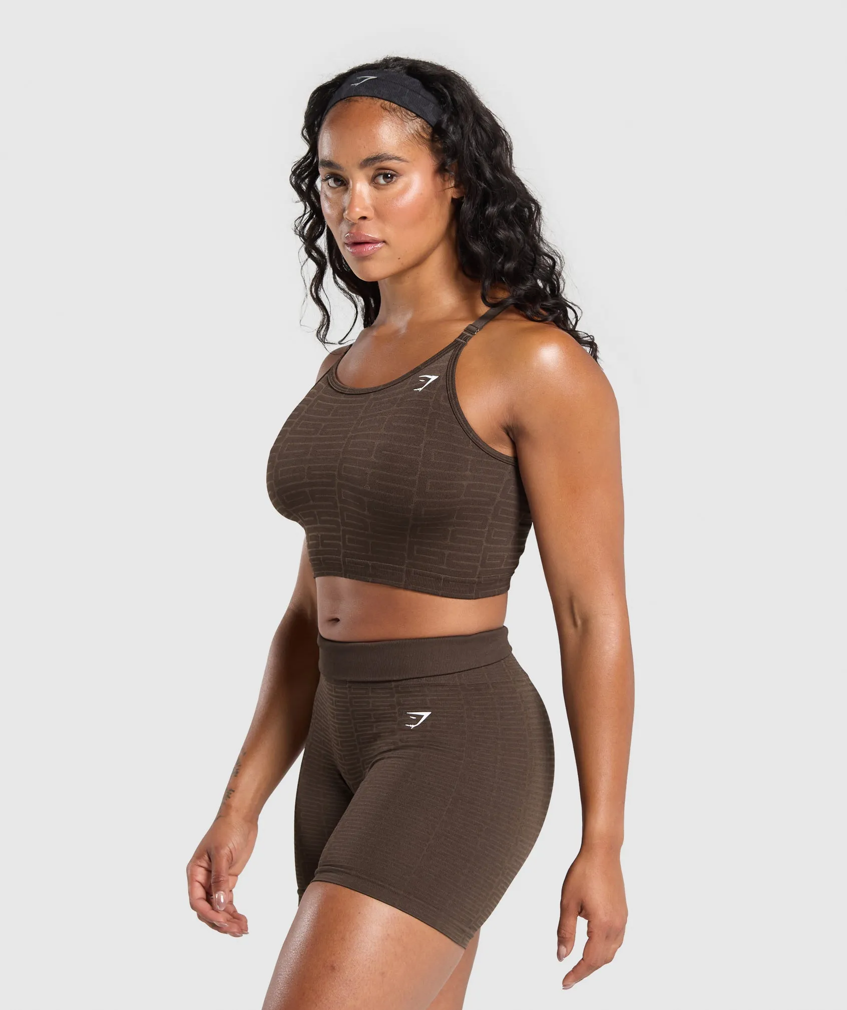 Gymshark Adapt Monogram Seamless Midi Tank - Archive Brown/Soul Brown