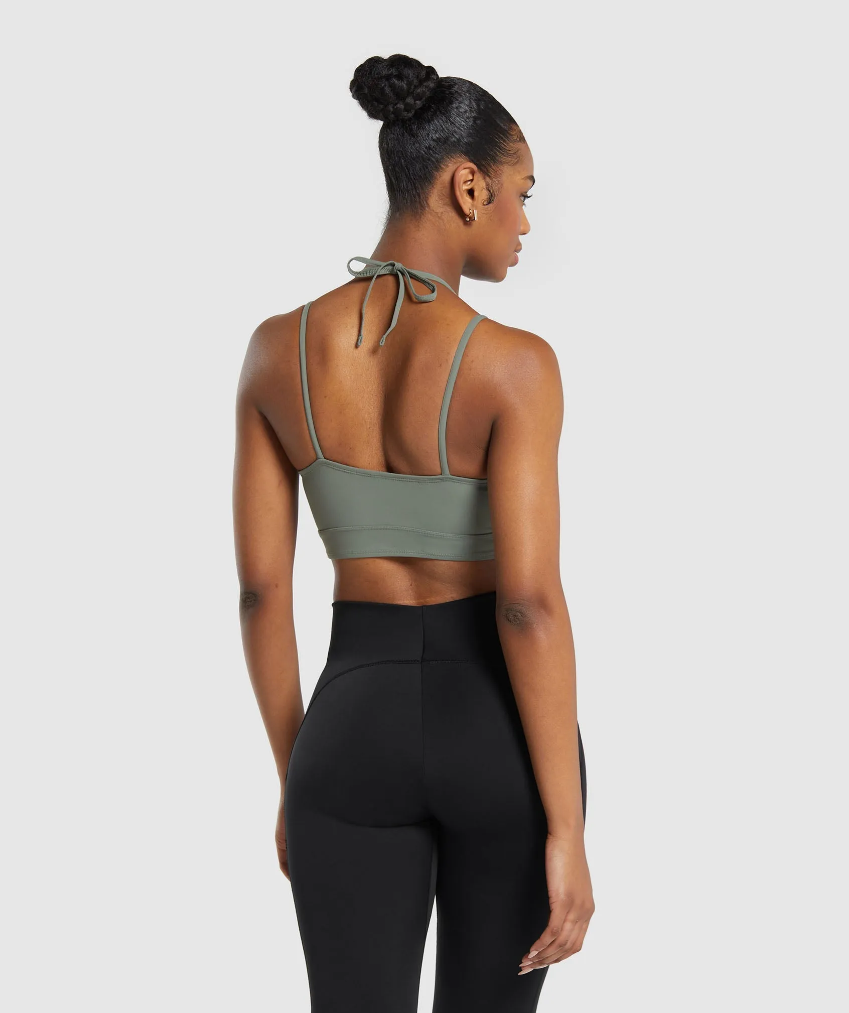 Gymshark Halterneck Crop Cami Tank - Unit Green