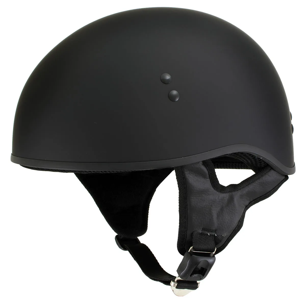 Hot Leathers T68-SP 'The O.G.' No Logo Flat Black DOT Unisex Half Helmet with MP7922FMSET Heated Balaclava Bundle