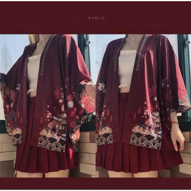 Inari Festival Kimono Cardigan