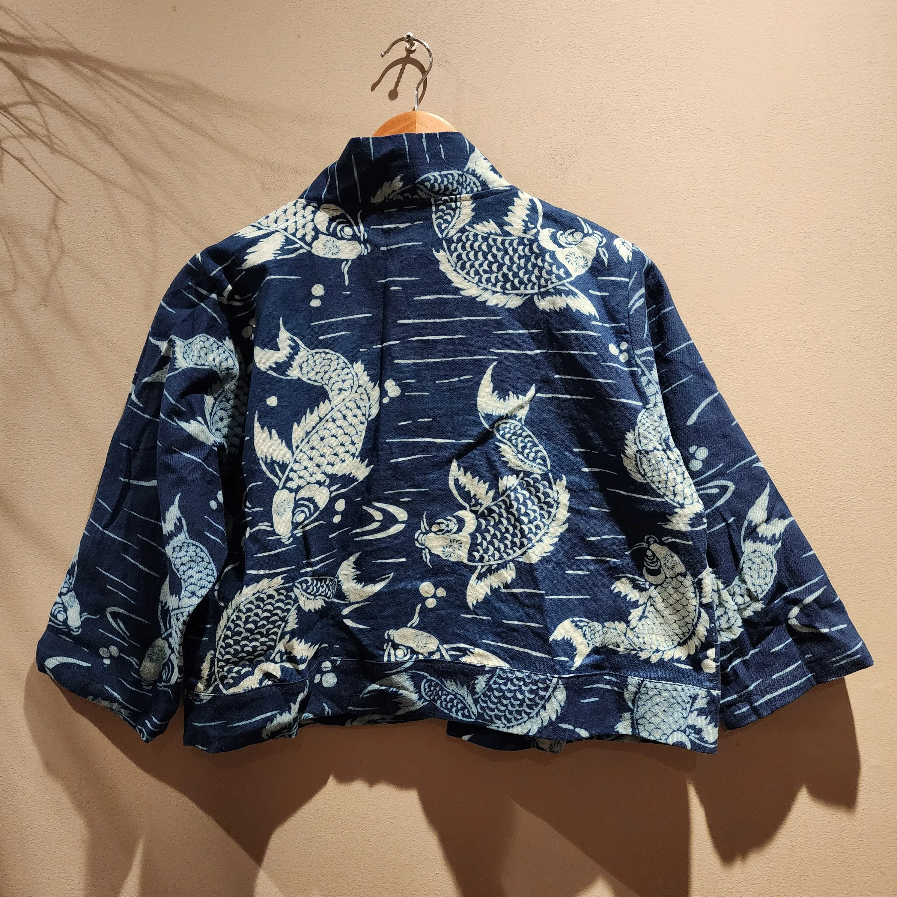 Indigo Big Koi Cropped Top Jacket