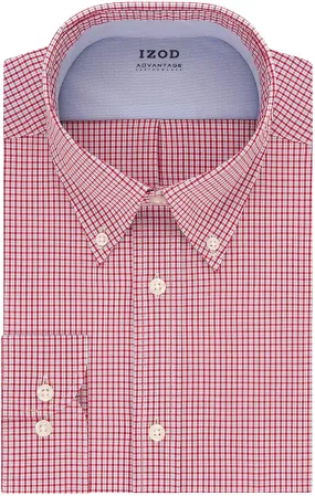 IZOD Advantage Performance Regular Fit Wrinkle Free Button-Up Dress Shirt - Scarlet