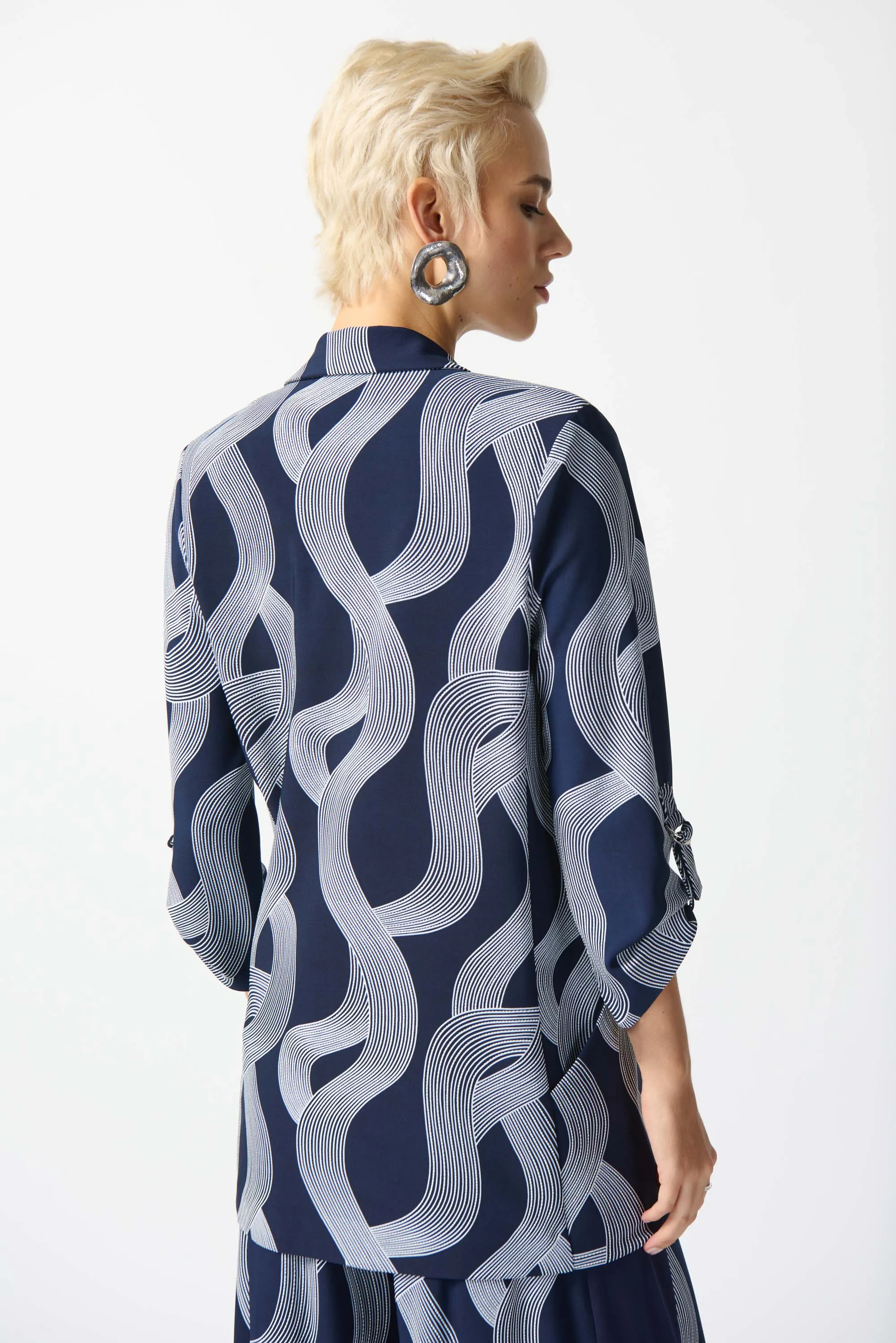 Joseph Ribkoff - 242198 Abstract Print Longline Blazer