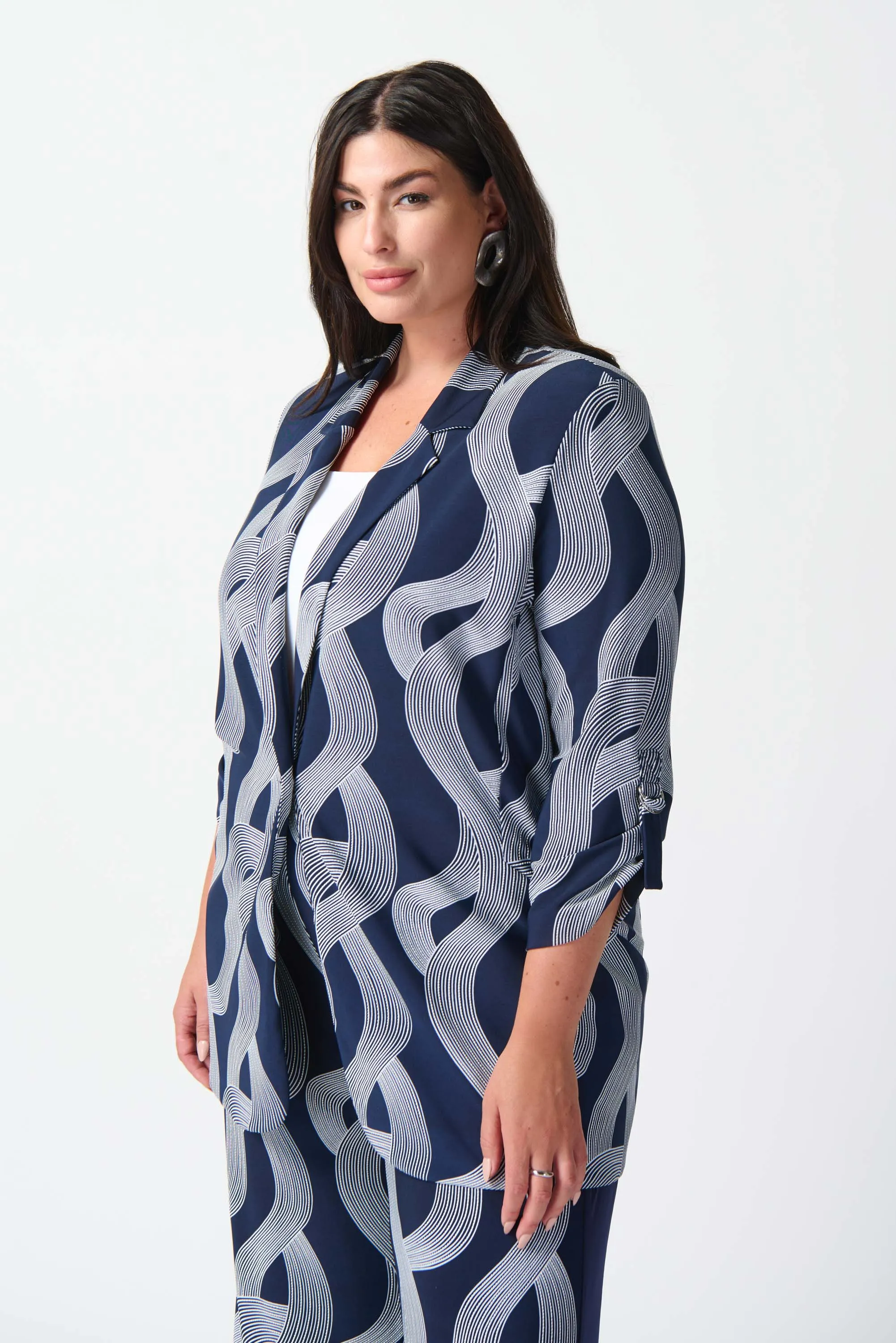 Joseph Ribkoff - 242198 Abstract Print Longline Blazer