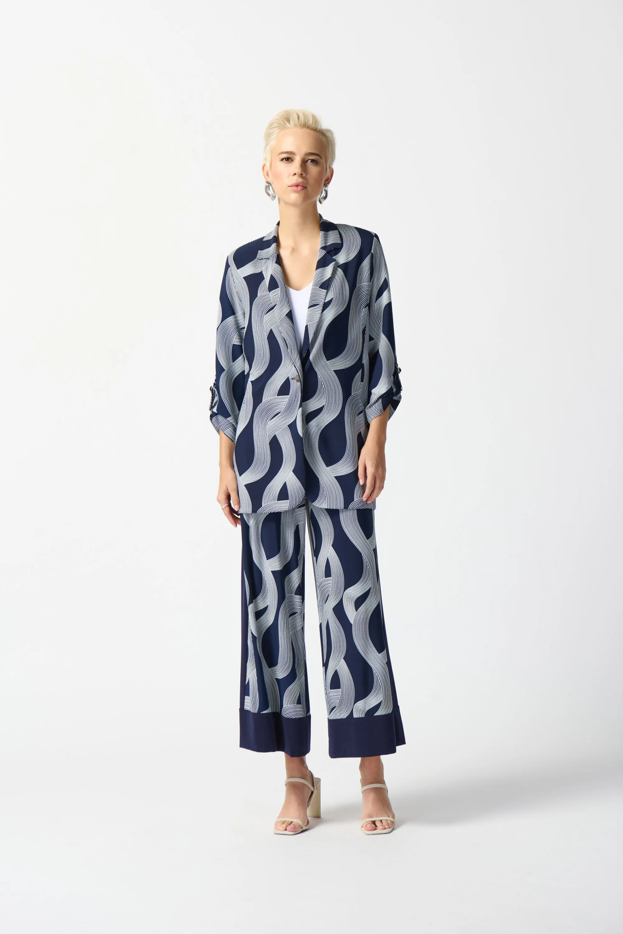 Joseph Ribkoff - 242198 Abstract Print Longline Blazer