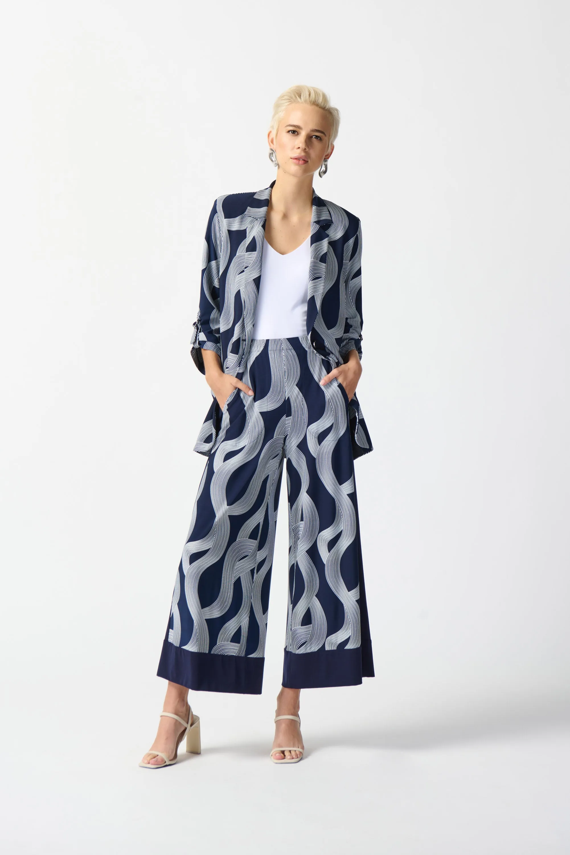 Joseph Ribkoff - 242198 Abstract Print Longline Blazer