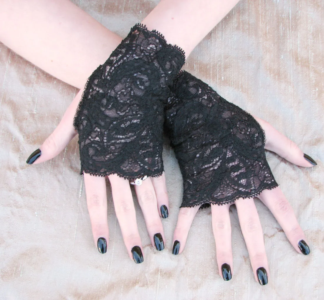 Lace Fingerless Gloves for Girls and Women