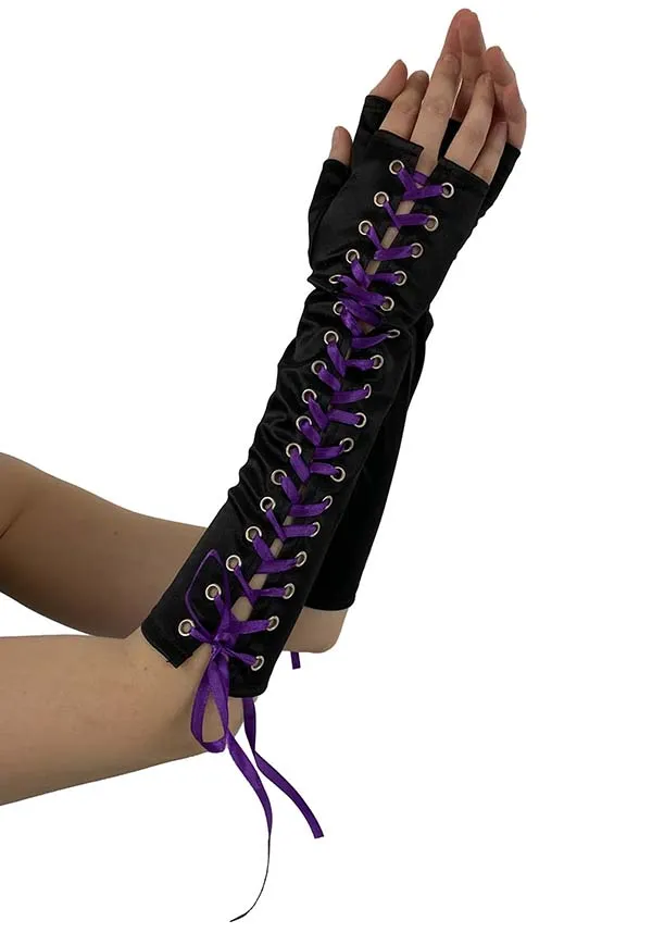 Lace Up [Black/Purple] | GLOVES