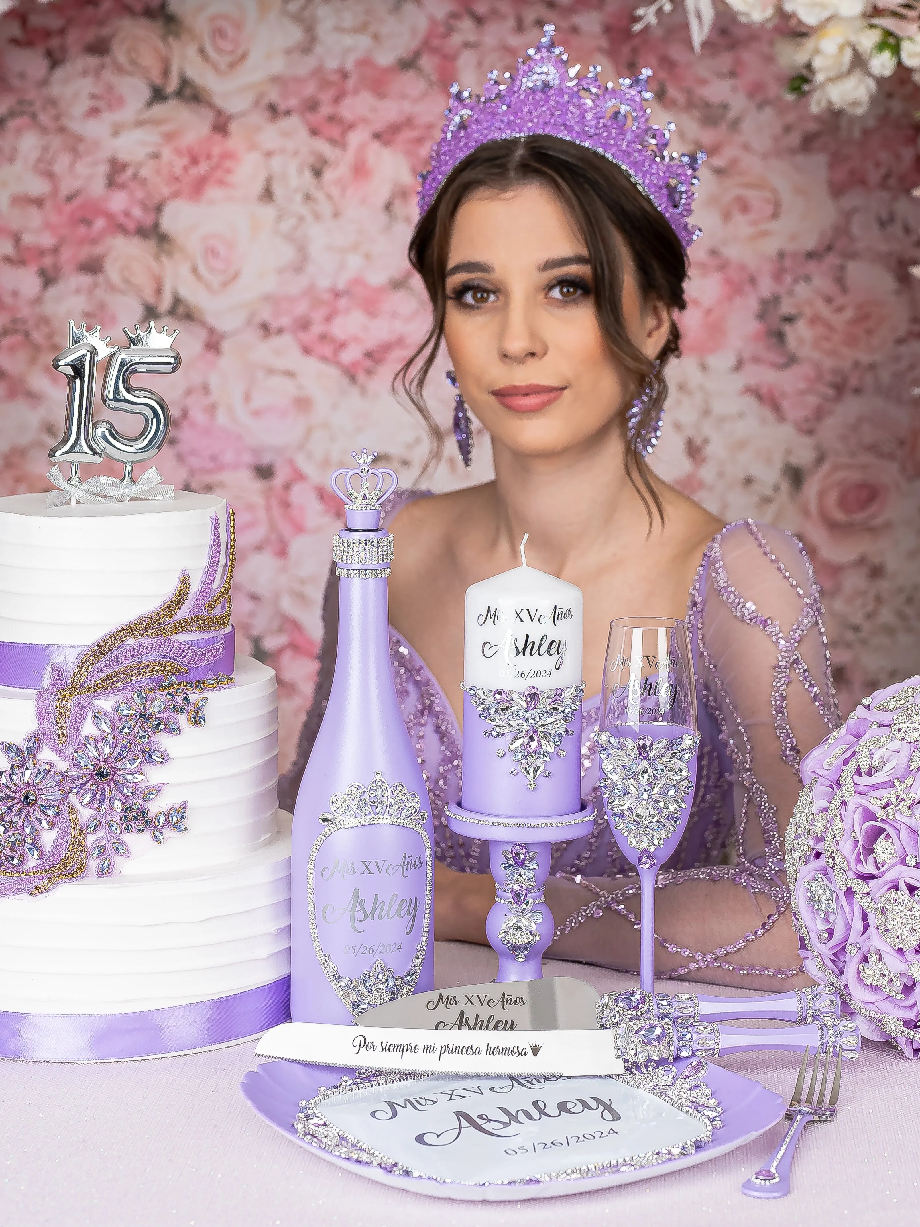 Lilac quinceanera dress hanger