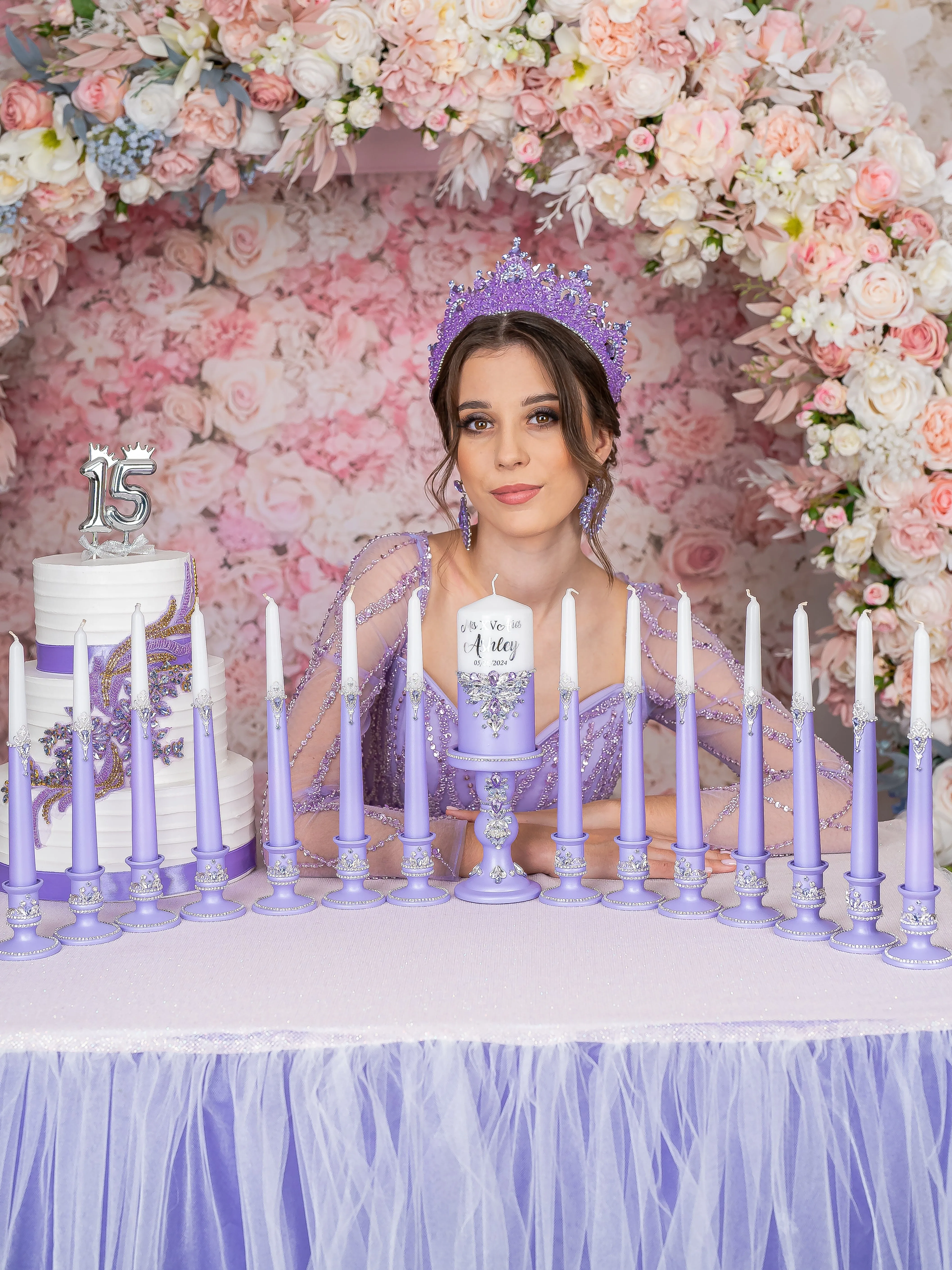 Lilac quinceanera dress hanger