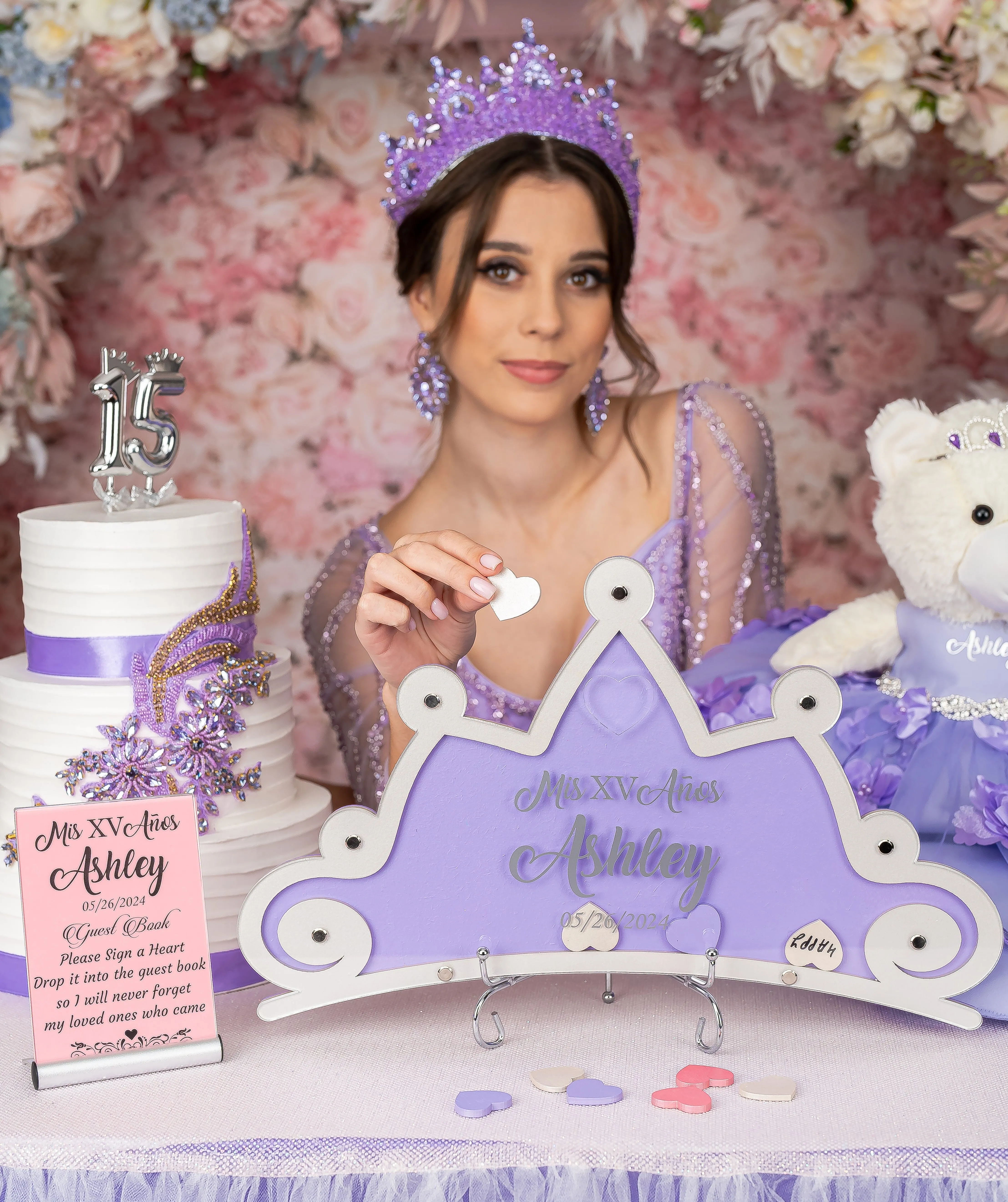 Lilac quinceanera dress hanger