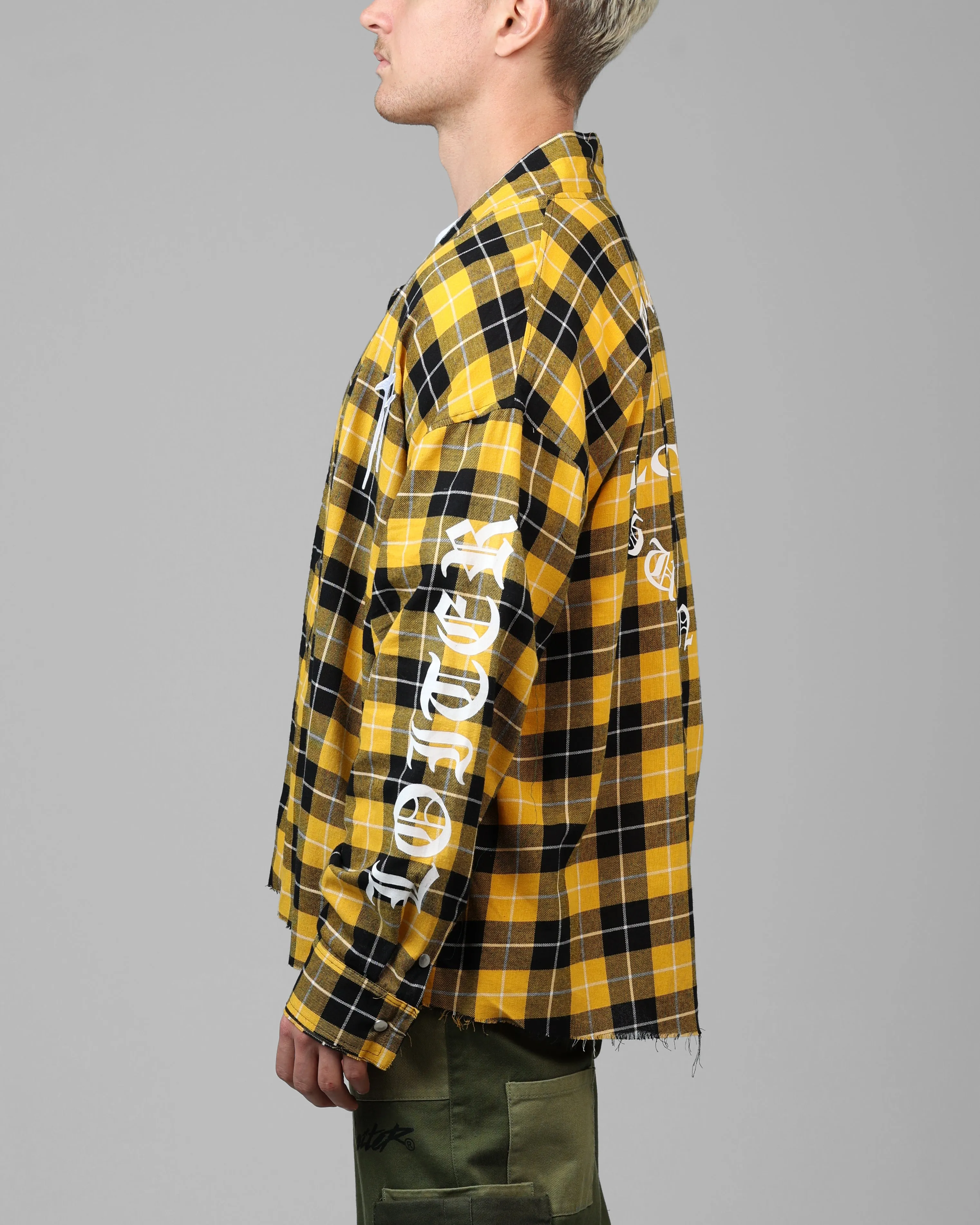 Loiter Kimono Flannel Yellow/Black