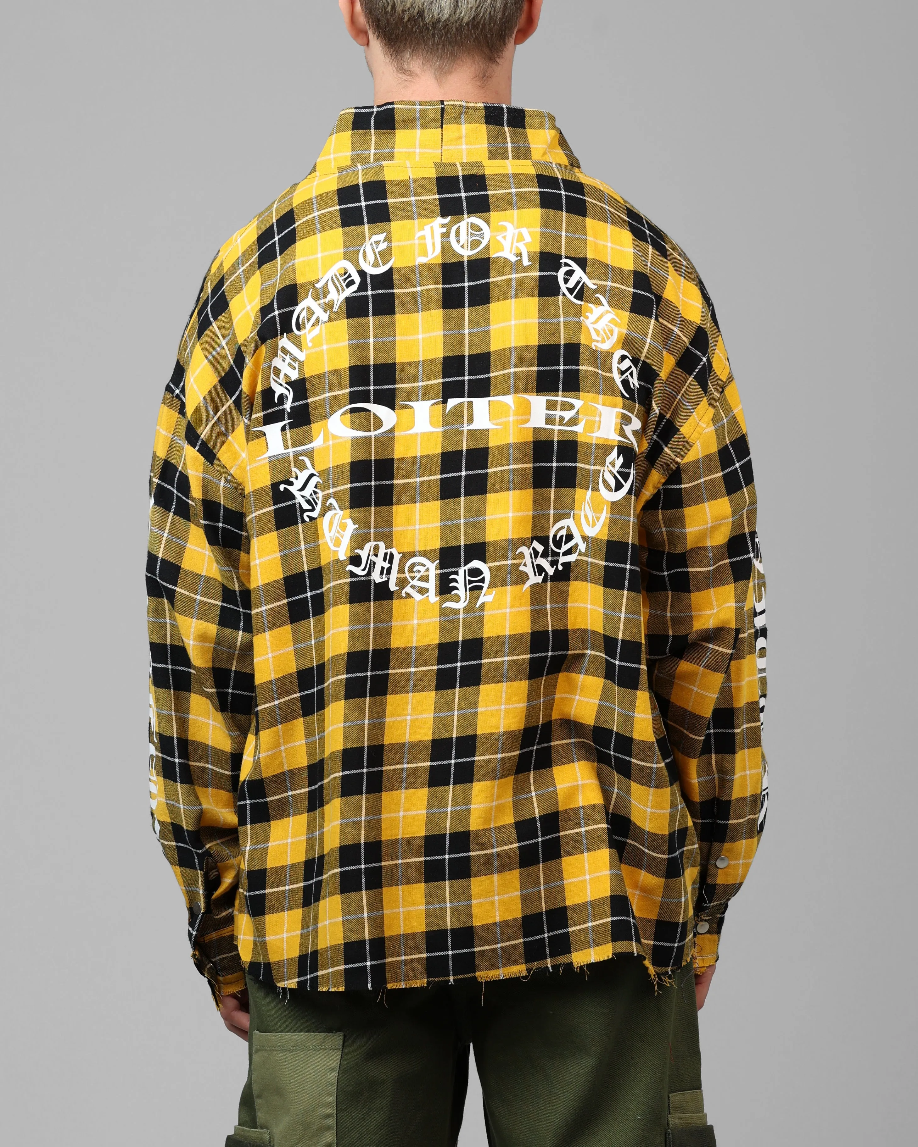 Loiter Kimono Flannel Yellow/Black