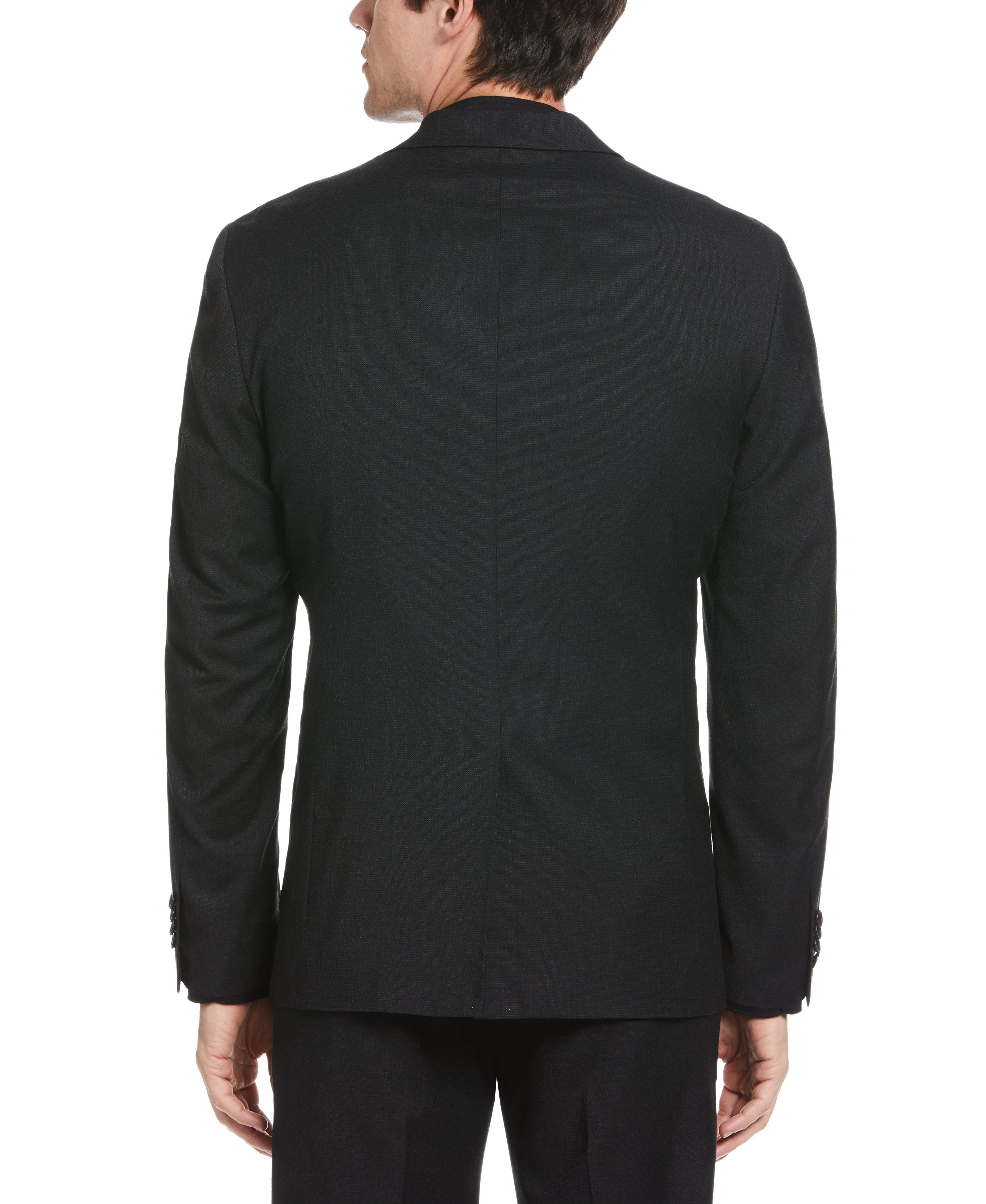 Machine Washable Black Textured Suit