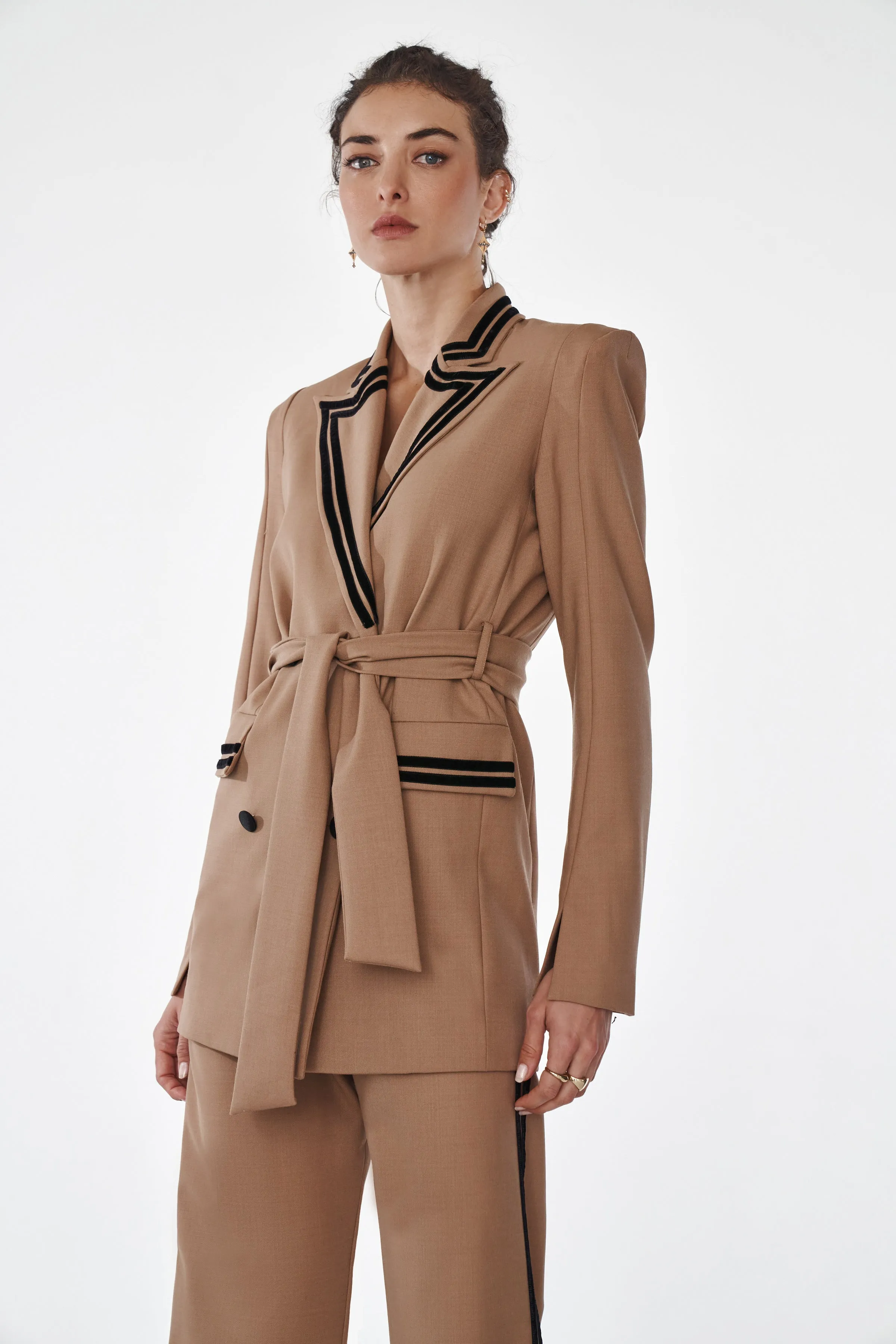 MARISSA BLAZER DRESS- CAMEL