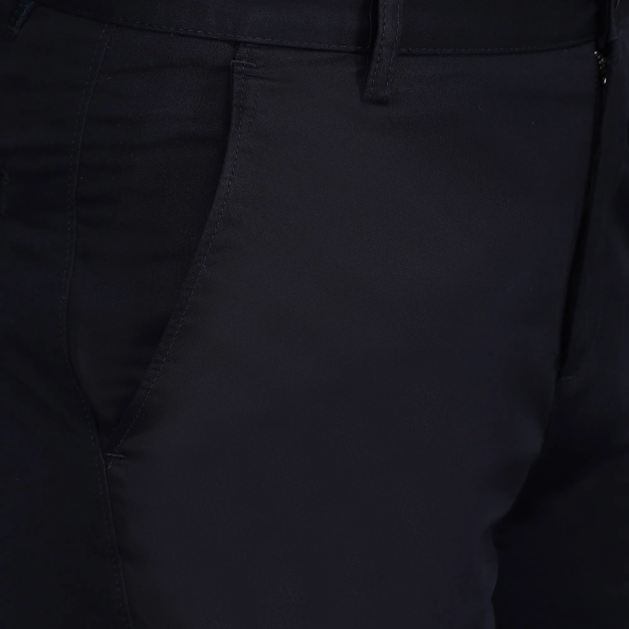 Men's Cotton Mercerised Solid Dark Navy Trousers