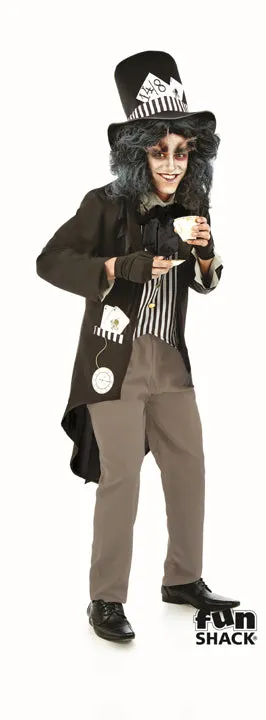 Men's Dark Mad Hatter Gothic Fairy Tale Halloween Costume