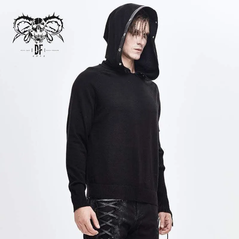 Men's Lace-up Belts Spliced Sweaters&Hoodies