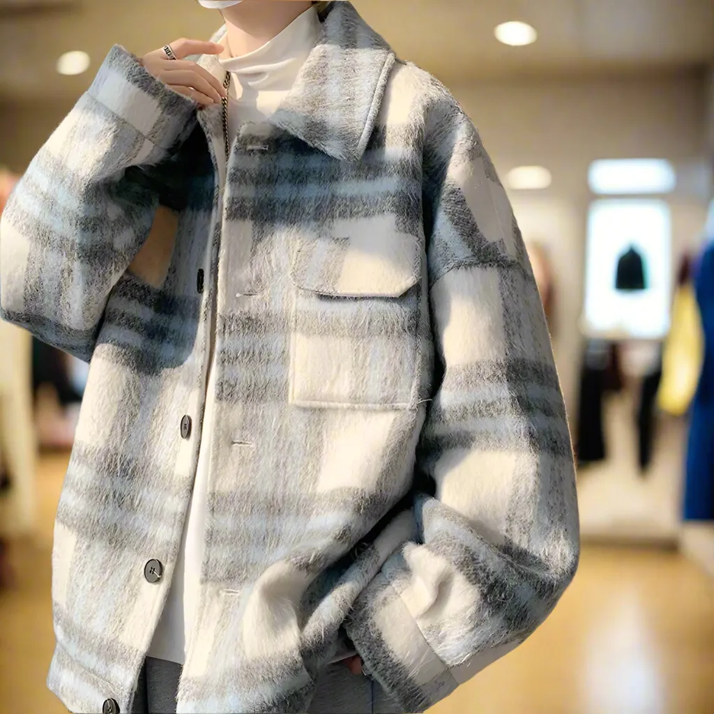 Mens Plaid Shirt Jacket