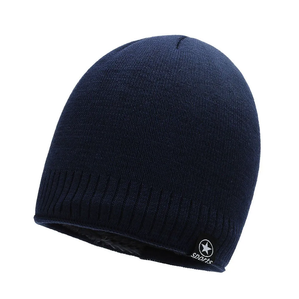 Men's Plush Thick Woolen Warm Knitted Hat