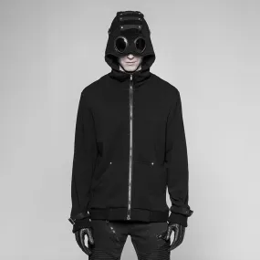 Men's Punk Hoodie With Ribbed Cuffs