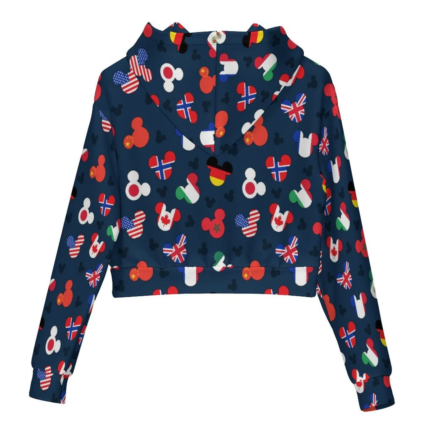 Mickey Flags Women's Cropped Hoodie