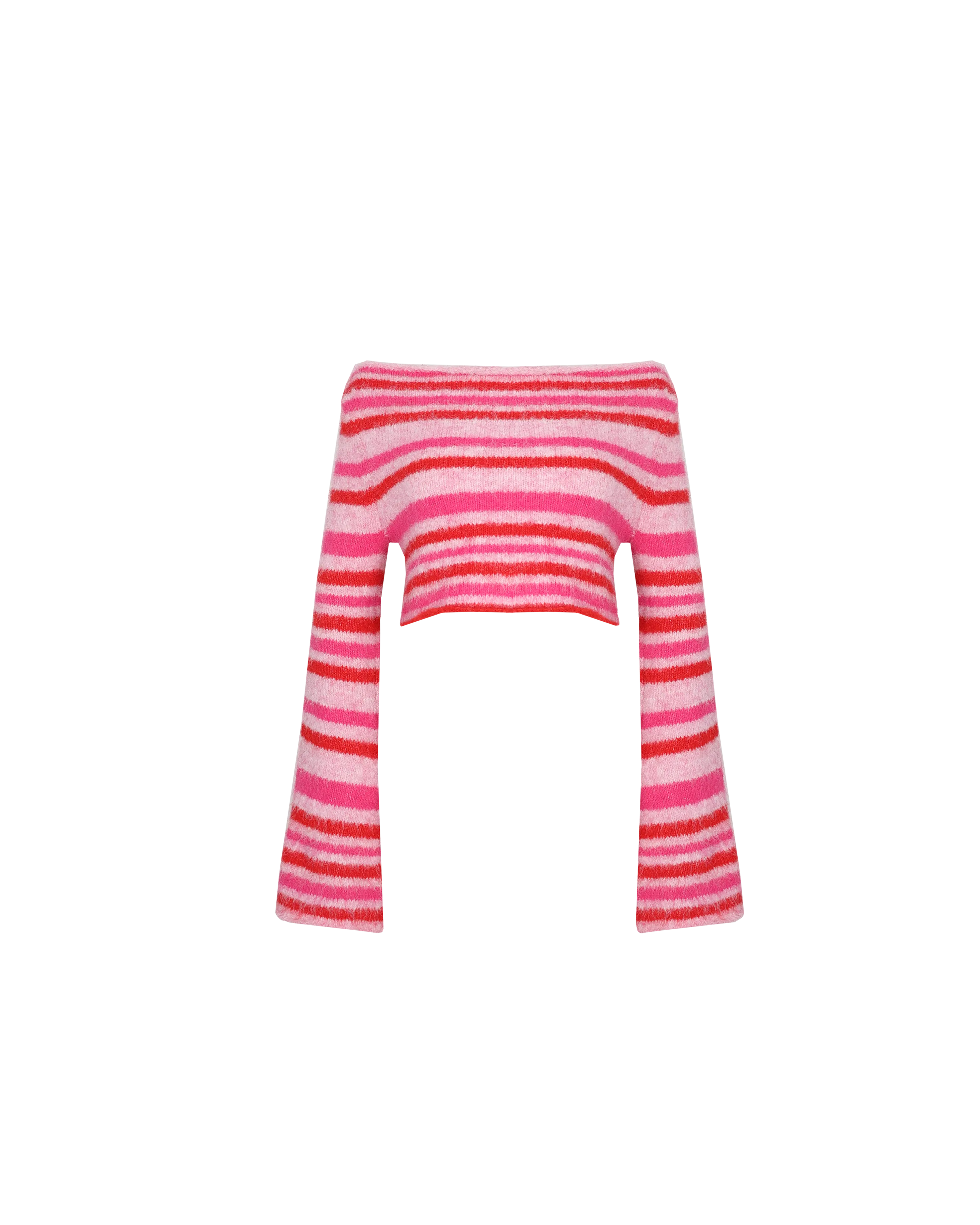 MILO CROP SWEATER PINK STRIPE