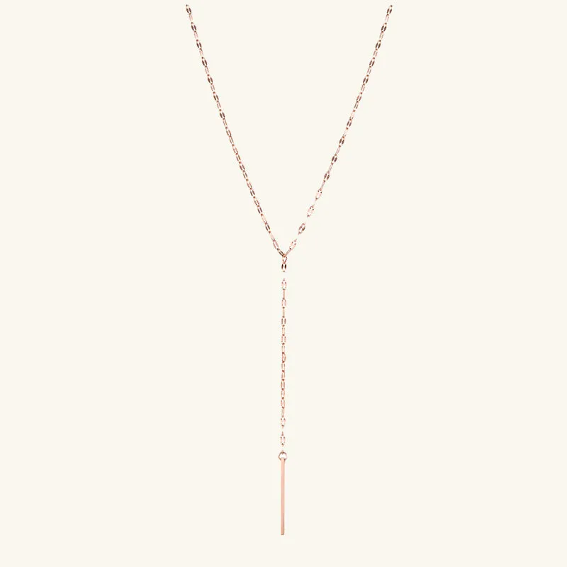 Minimalist Bar Lariat Necklace