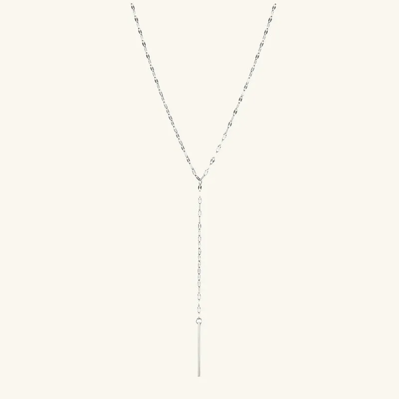 Minimalist Bar Lariat Necklace