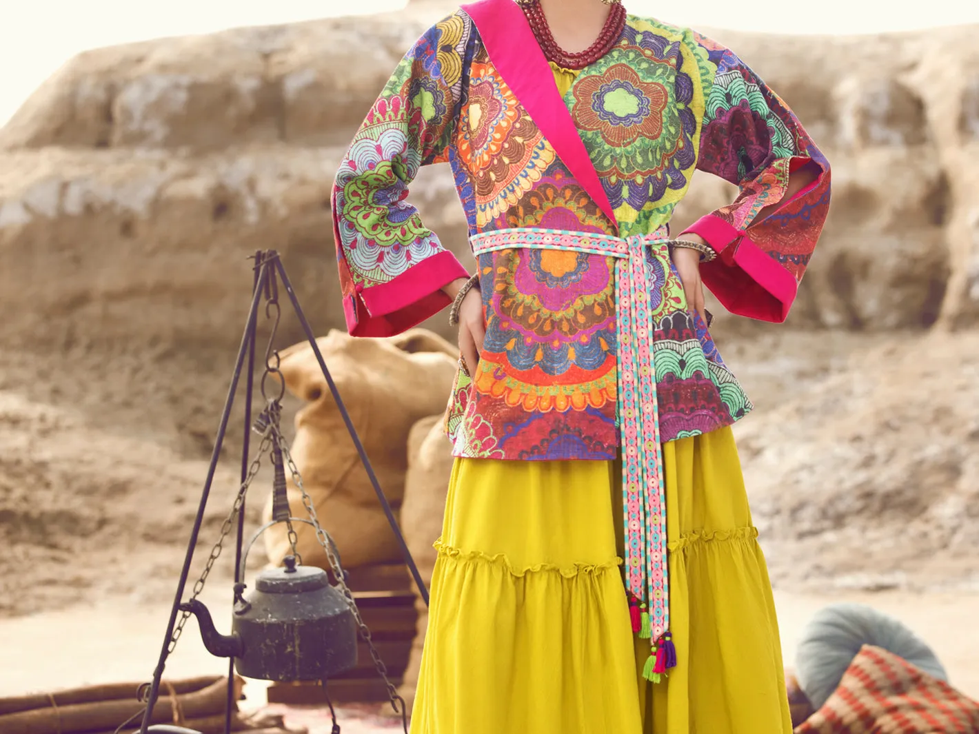 Multicolor Khaddar Jacket - AWP-JT-395