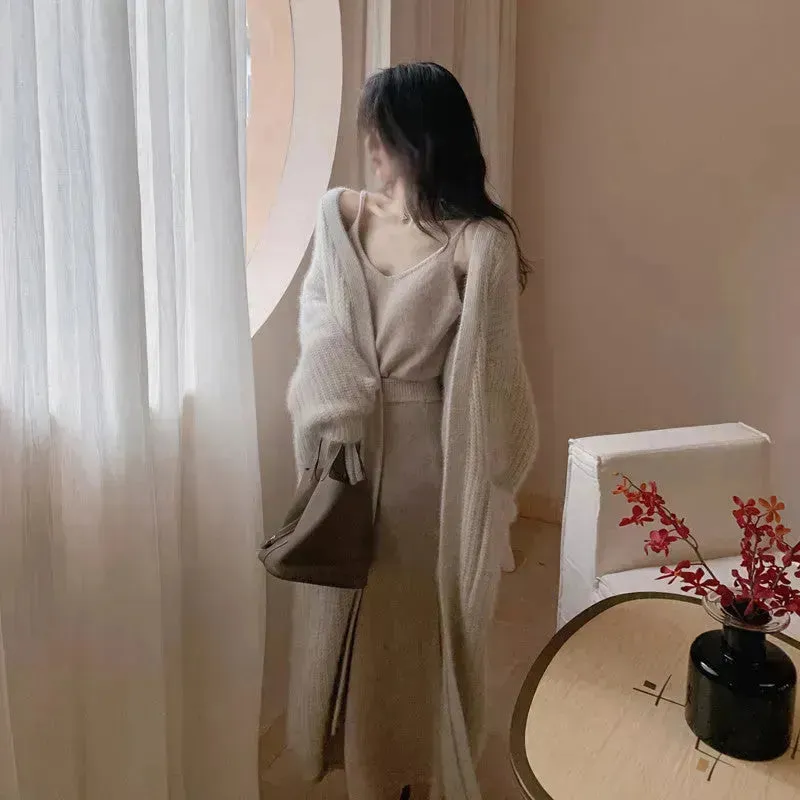 New Style Women Autumn Winter Fleece Long Kimono Sweater Jacket coat