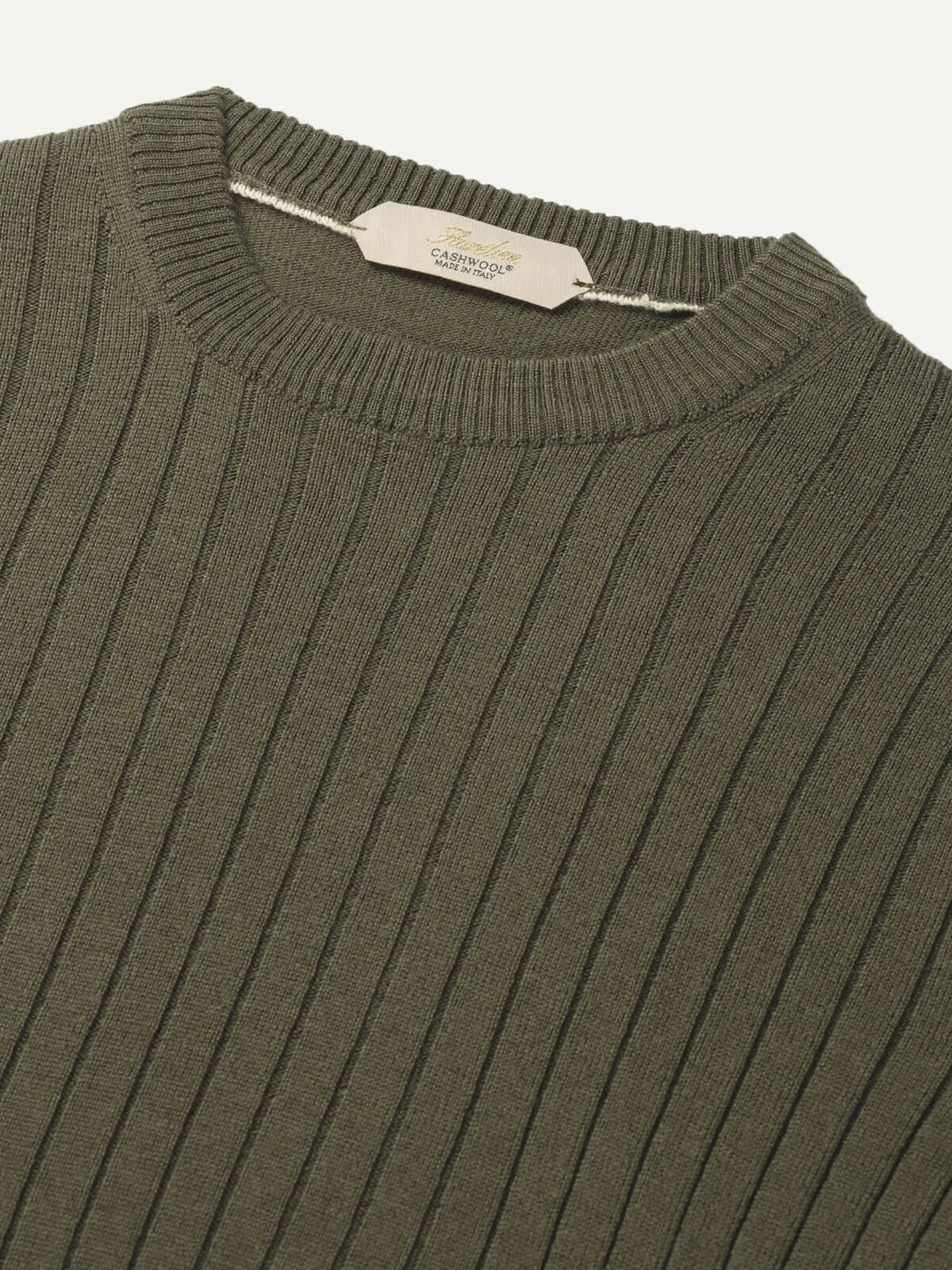 Olive Ribbed City Crew