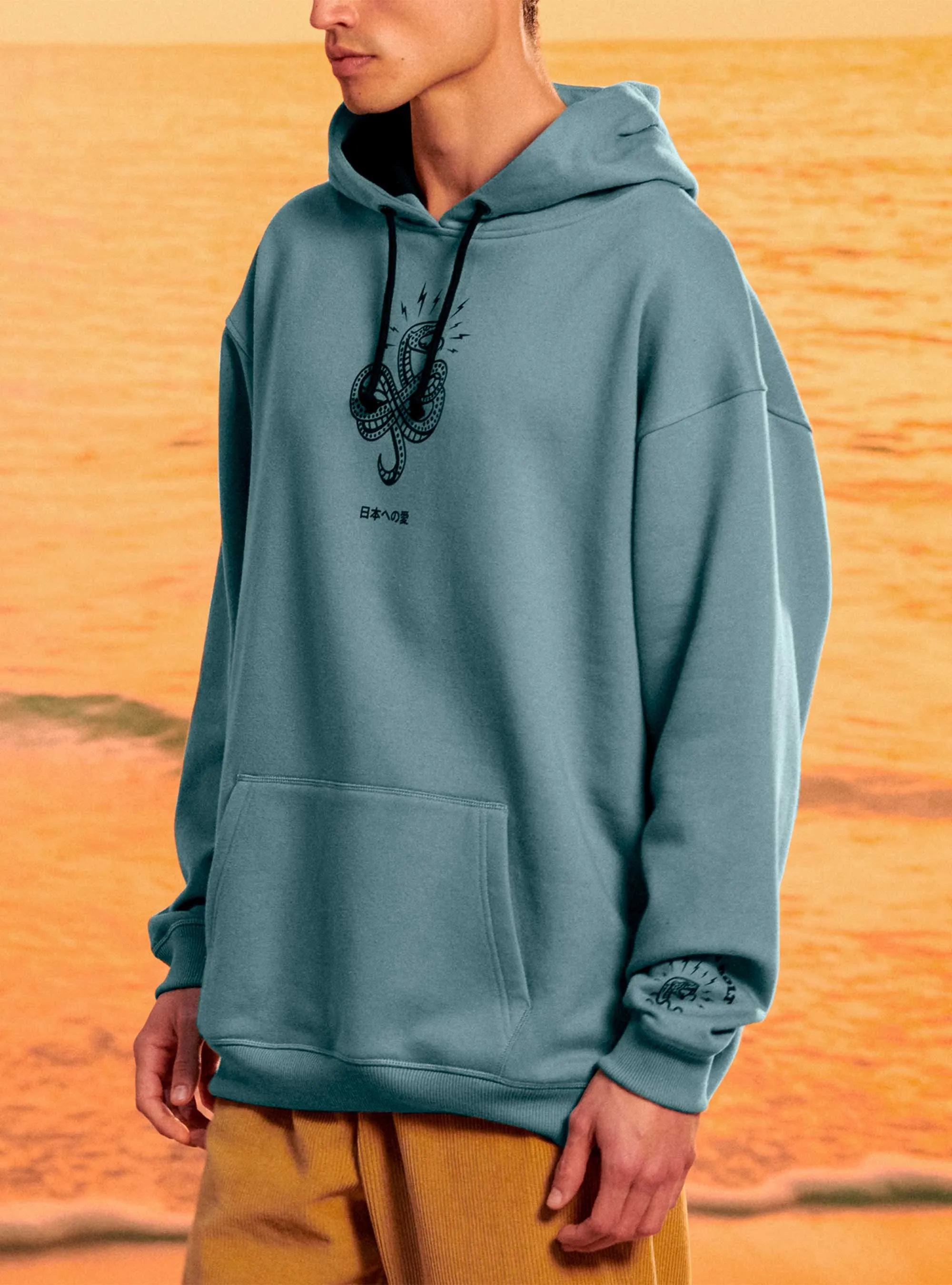 OVERSIZED HOODIE WITH FRONT PRINT