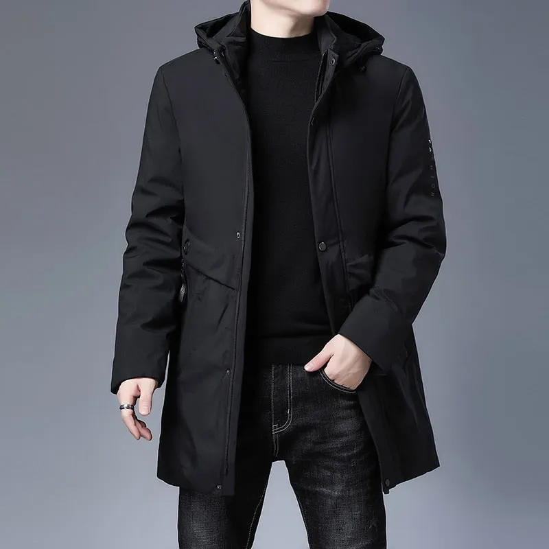 Padded Brand Casual Fashion Thick Warm Men Long Parka Winter Jacket With Hood Windbreaker Coats Mens Clothing