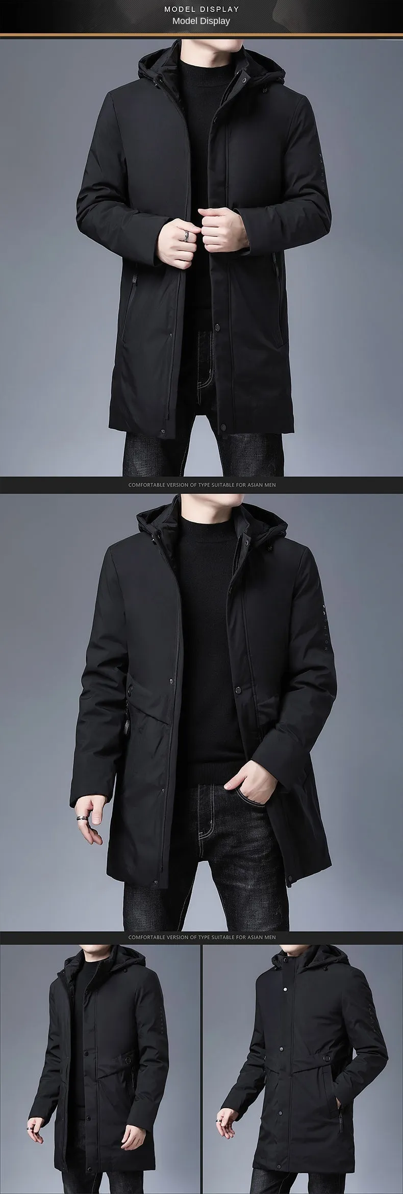 Padded Brand Casual Fashion Thick Warm Men Long Parka Winter Jacket With Hood Windbreaker Coats Mens Clothing