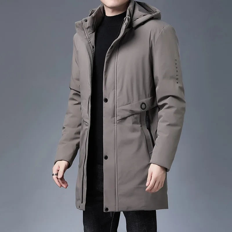 Padded Brand Casual Fashion Thick Warm Men Long Parka Winter Jacket With Hood Windbreaker Coats Mens Clothing