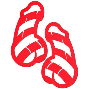 Pastease Candy Cane Penis Pasties Red/White