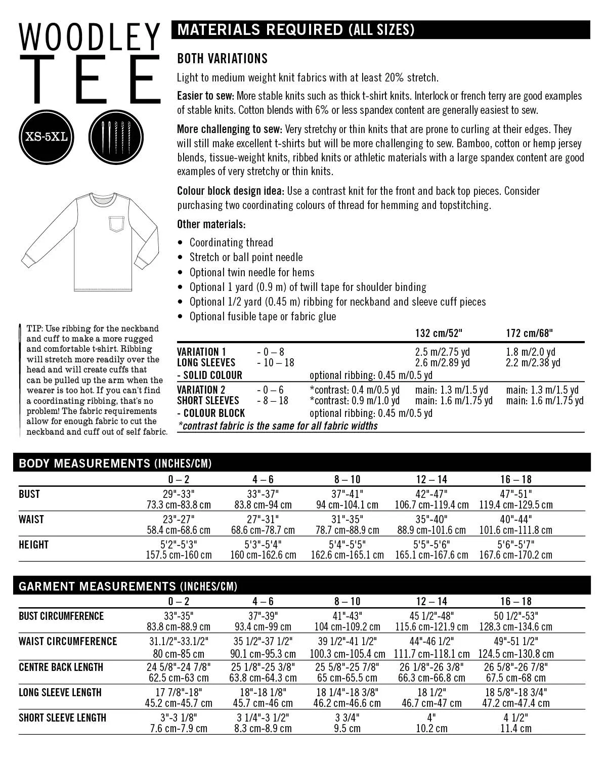 PDF Pattern - Woodley Tee - Women's Sizing | Thread Theory