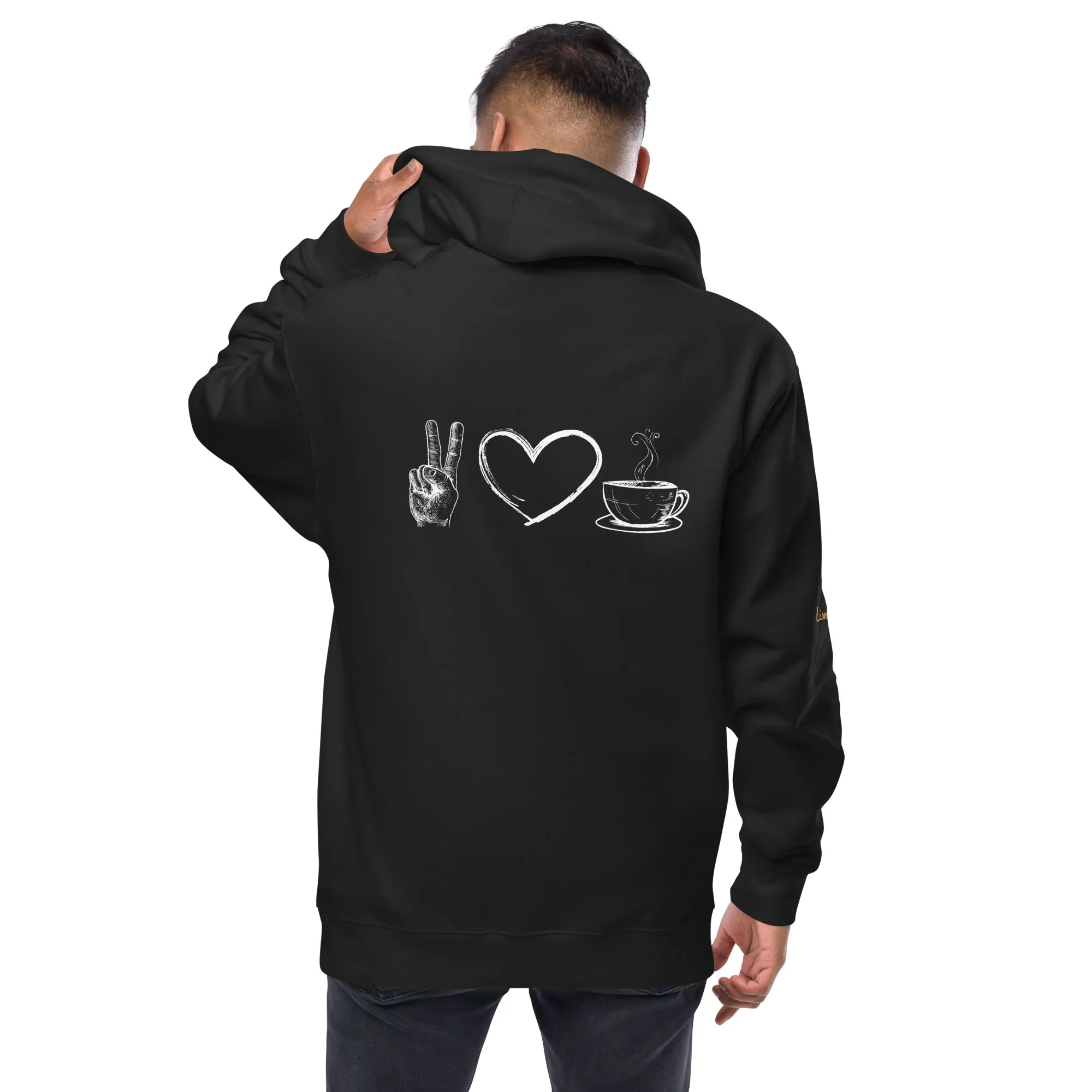 Peace, Love, and Coffee Unisex Zip-Up Hoodie