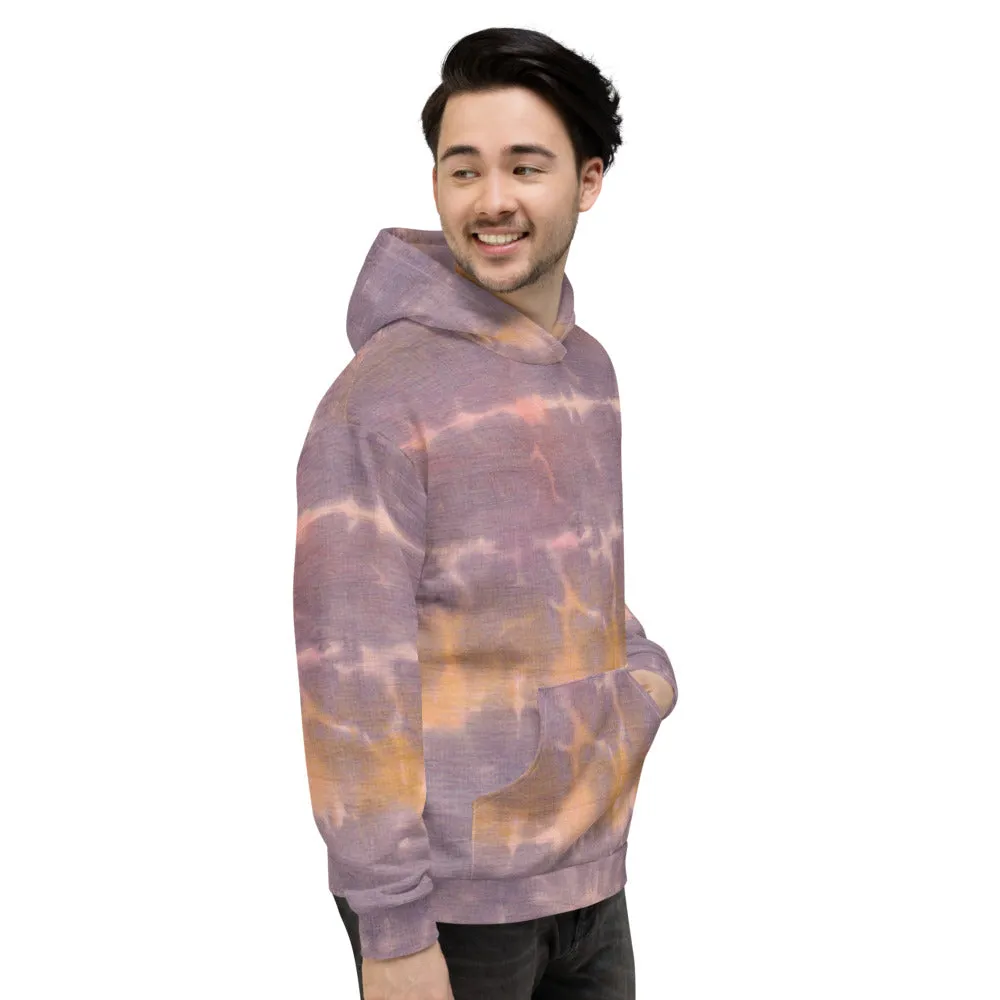 Recycled Unisex Hoodie - Purple Sunset Tie Dye