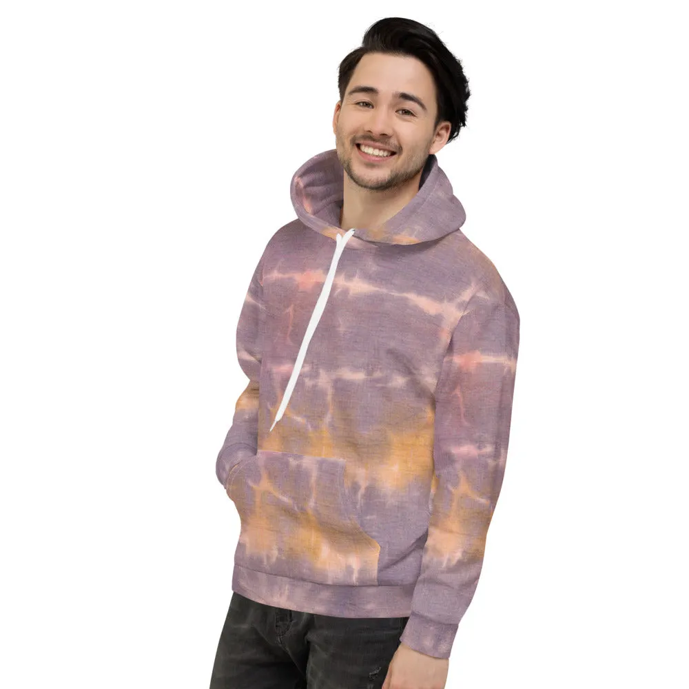 Recycled Unisex Hoodie - Purple Sunset Tie Dye