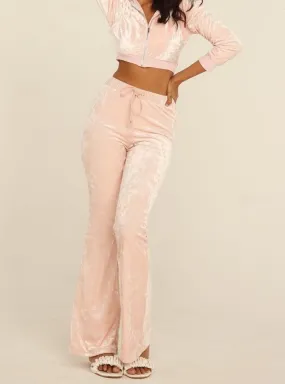 Regina Baby Pink Velour Flare Pants