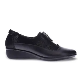 Revere Tangier Slip On Loafer (Women) - Black French/Black Lizard