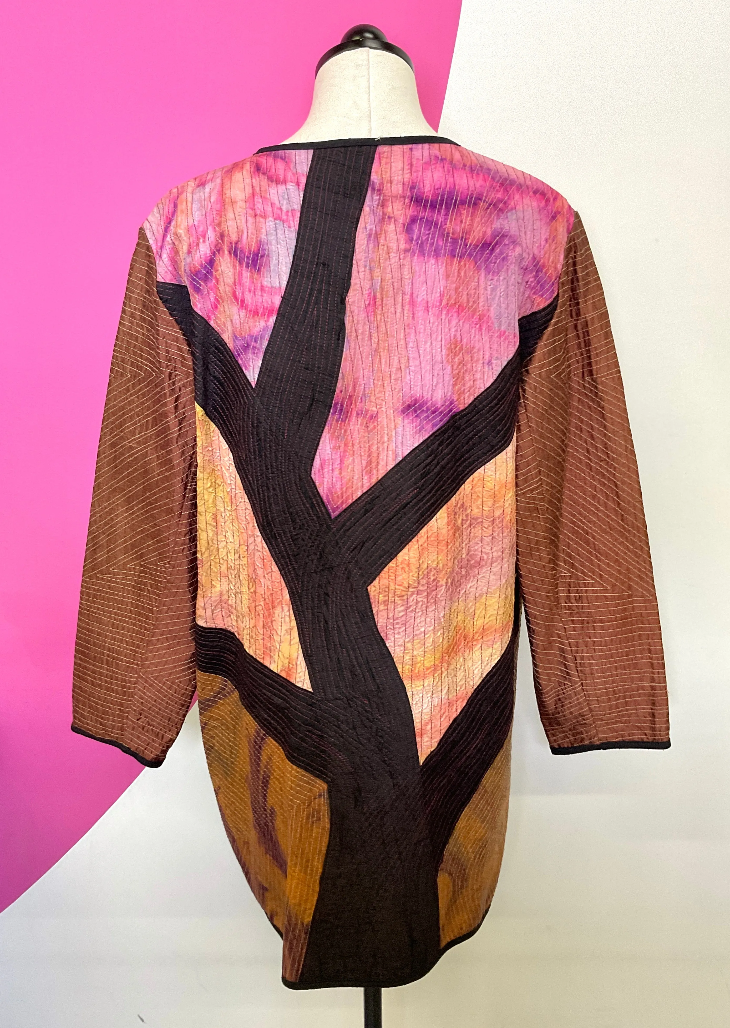 REVERSIBLE ART TO WEAR DYED KIMONO JACKET - M/L