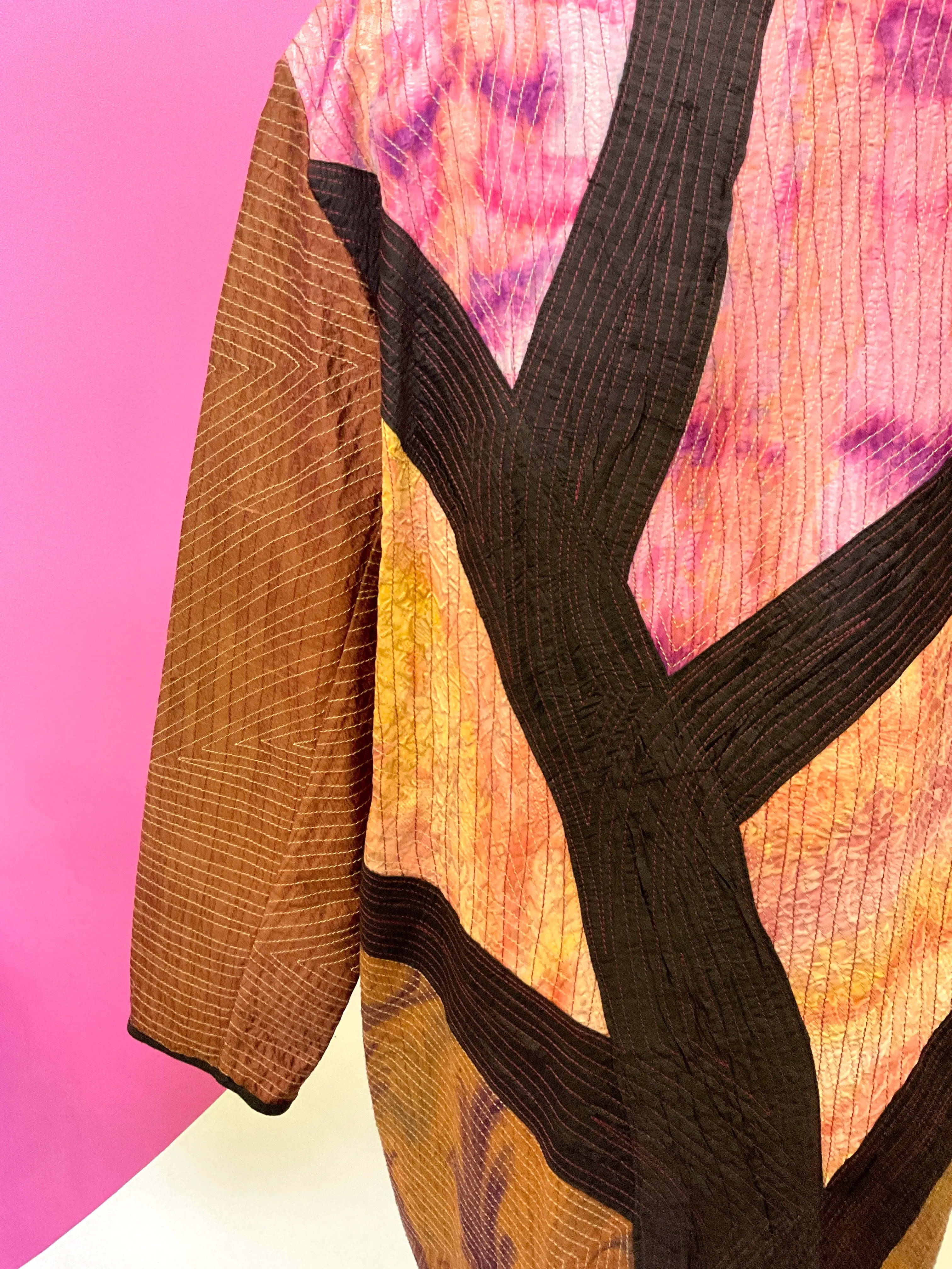 REVERSIBLE ART TO WEAR DYED KIMONO JACKET - M/L